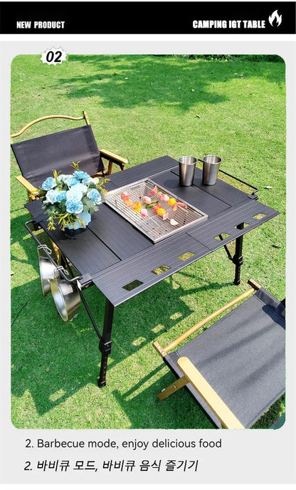 Lohascamping Folding IGT Table – Lightweight Portable Roll-Up Table with Adjustable Legs for Camping, BBQ & Outdoor Cooking