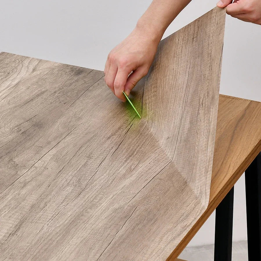PVC Waterproof Self-Adhesive Wallpaper Roll — Wood Grain Vinyl Decorative Film for Furniture, Cabinets, and DIY Home Decor