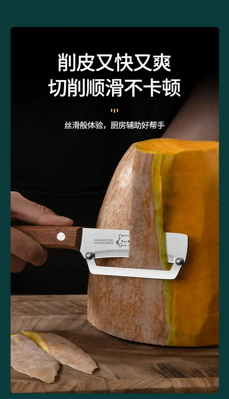 Wooden Handle Paring Knife – Premium Kitchen Fruit & Sugarcane Scraping Tool