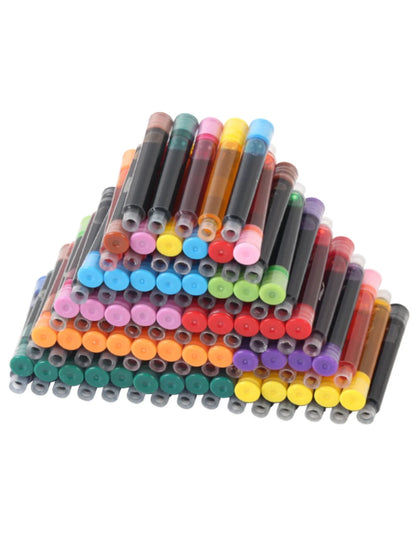 12-36PCS Colourful Ink Sac Fountain Pen Refills 3.4mm - Refillable Ink Cartridges for Drawing, School & Office Use
