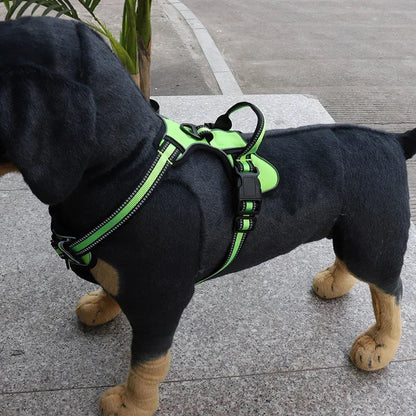 Adjustable No-Pull Reflective Dog Harness – Soft, Breathable Nylon Vest with Leash for Small & Large Dogs