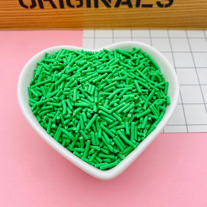 100g Colorful Long Clay Sprinkles – 5-6mm DIY Craft Decorations for Phone Deco & Creative Projects