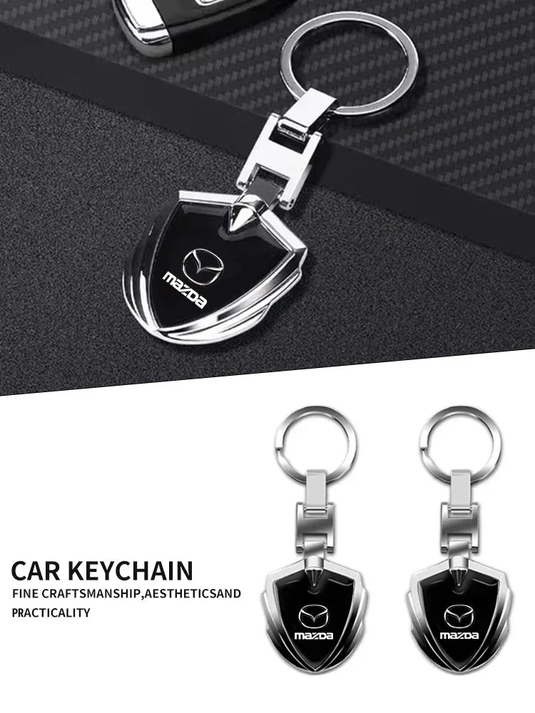 3D Metal Car Logo Keychain – Key Ring for Mazda 2 3 4 5 6 7 8 CX-3 5 8 9 MX-5 RX-8 BT-50 Atenza R360