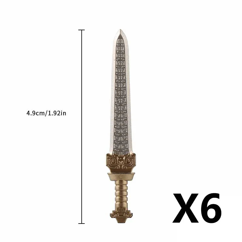 Medieval Figure Weapons Building Blocks Kit – King Sword, Lion Shield, Trident & Double-Edged Axe Battle Toy