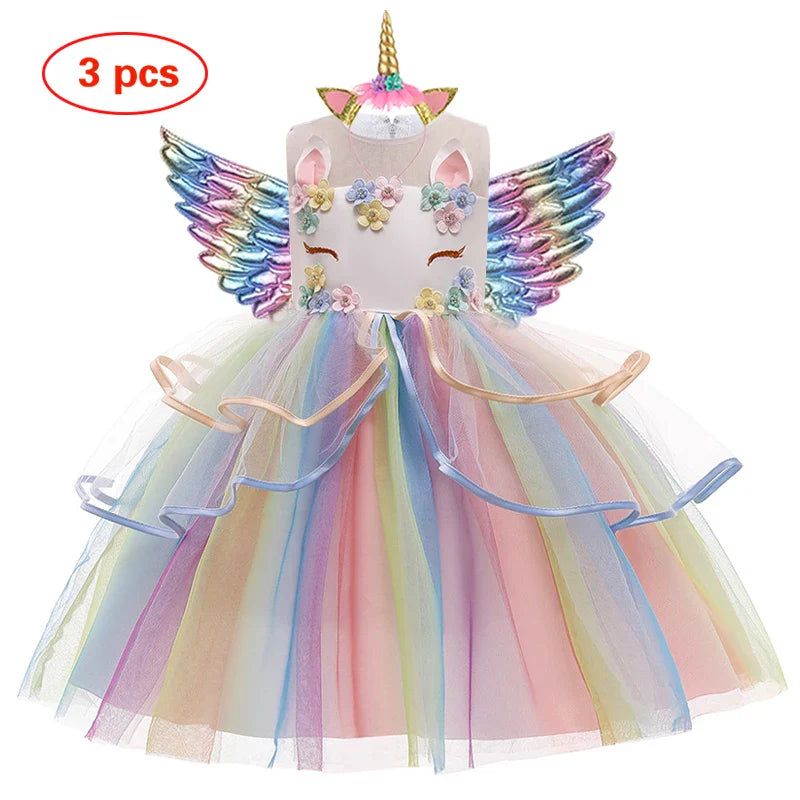 Baby Girls Unicorn Tutu Dress – Pastel Rainbow Princess Birthday & Halloween Costume