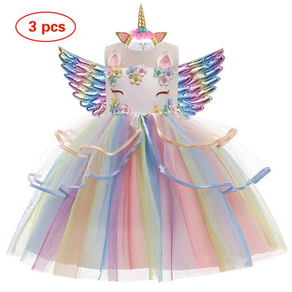 Baby Girls Unicorn Tutu Dress – Pastel Rainbow Princess Birthday & Halloween Costume