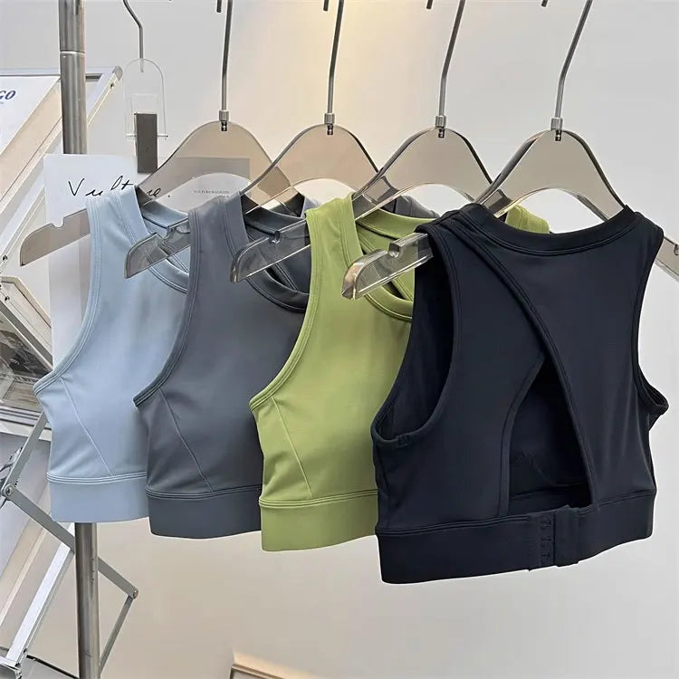 INLUMINE Anti-Light Sports Bra – Backless Yoga & Gym Fitness Top for Women