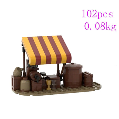 Spot MOC Small Particle Building Blocks — Dining Table & Barrel Decoration Educational Assembly Toy