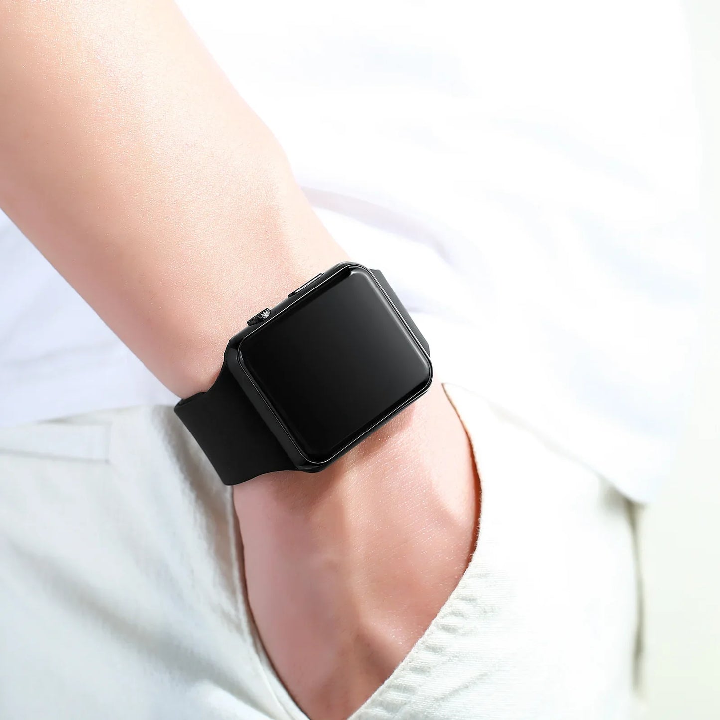 Digital LED Sport Watch – Square Electronic Wristwatch for Men & Women, Casual Silicone Fashion Watch