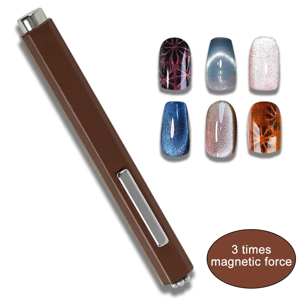 3-in-1 Magnetic Cat Eye Nail Stick – 130mm Multifunctional Gel Polish Magnet Pen with Strong Cylinder Design