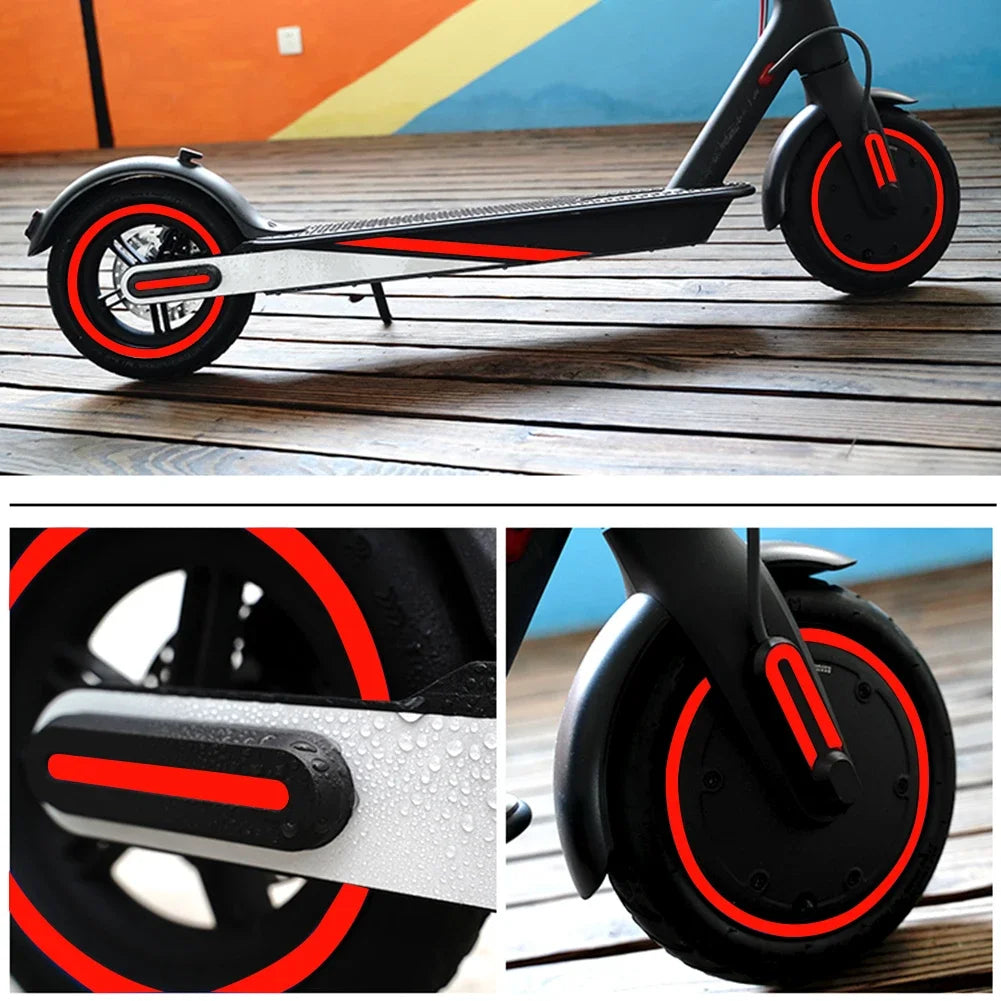 Scooter Night Riding Reflective PVC Warning Strip Decals - Waterproof Modification Parts for Xiaomi Mijia M365