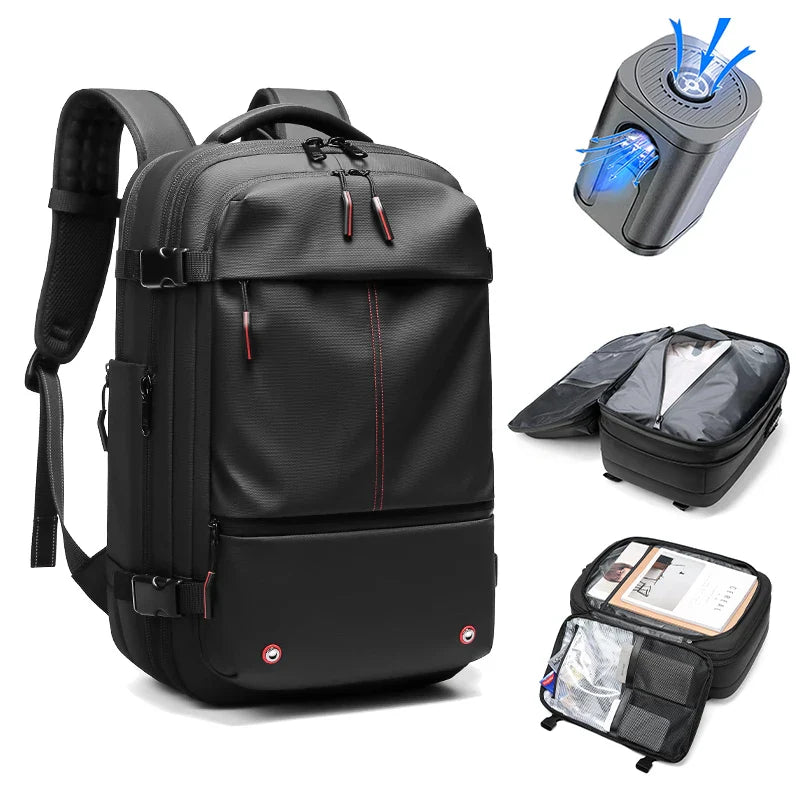 Men's Travel Backpack - Vacuum Compression 17" Laptop Backpack, Large Capacity Business & Hiking Bag