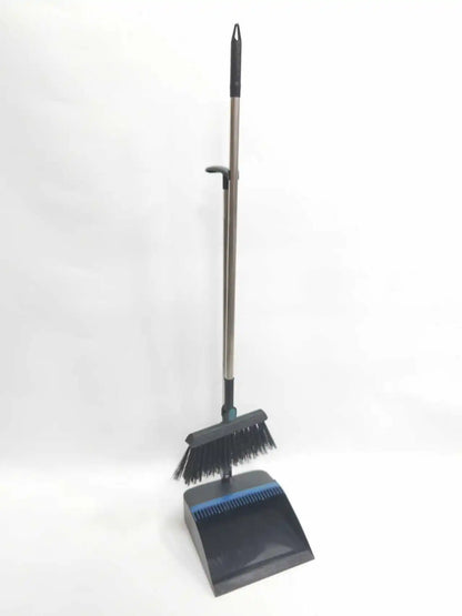 Household Broom & Dustpan Set - Foldable Sweeping Brush with Adjustable Handle and Garbage Shovel