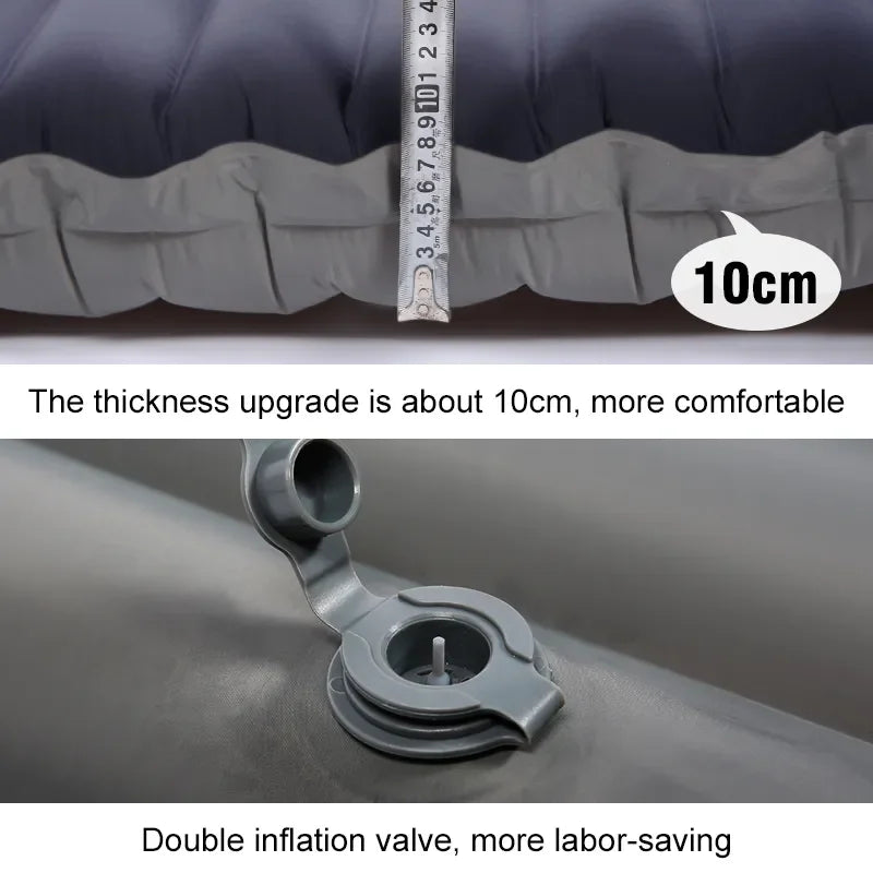 Thick Ultralight Self-Inflating Camping Mattress - Outdoor Air Mattress with Built-In Pump for Travel, Hiking, Fishing