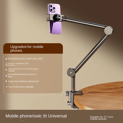 Desktop Mobile Phone Holder – Bed Clip, Bedside Lazy Folding Cantilever Bracket for Apple, Samsung, iPad, and Tablet