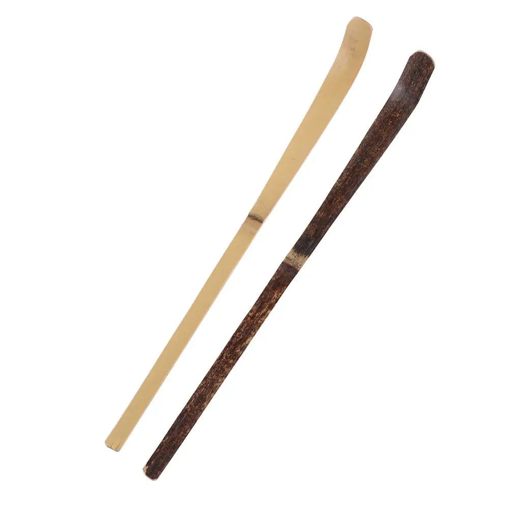 Small Bamboo Tea Sticks – Matcha Spoon, Black Bamboo Wood Tea Shells Leaf Spatula, Handmade Spice Kitchen Tool Teaware