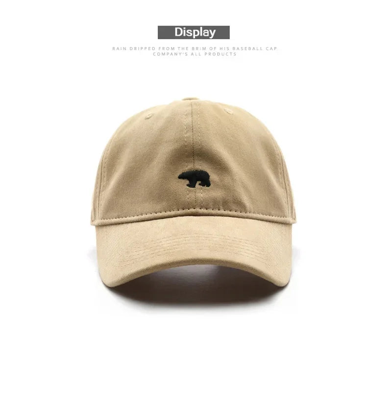 Spring Summer Polar Bear Embroidery Baseball Cap – Unisex Cotton Snapback Sun Hat