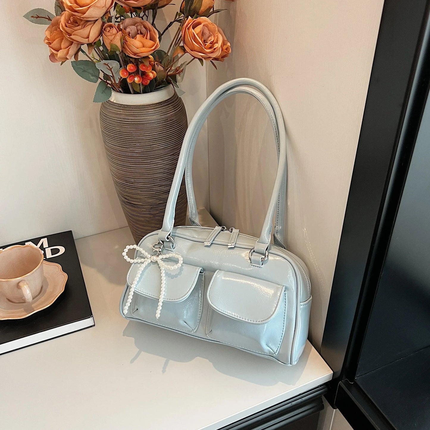 Fashionable Underarm Bow Pillow Bag for Women – 2024 Korean Edition Simple Trendy Shoulder Bag