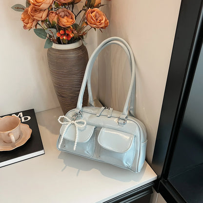 Fashionable Underarm Bow Pillow Bag for Women – 2024 Korean Edition Simple Trendy Shoulder Bag