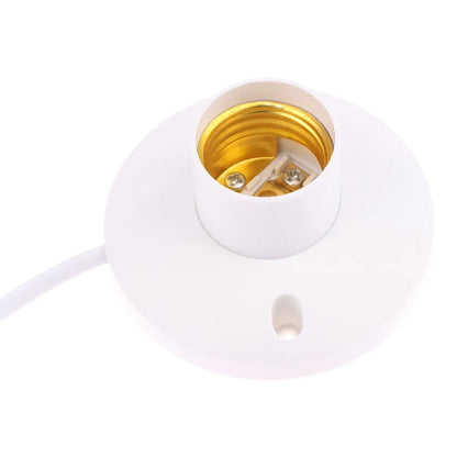 EU LED Stand Lamp Holder — E27 Bulb Plug Dome Socket with Cable Base for Table Lamps, Nightstands, and Lighting Accessories