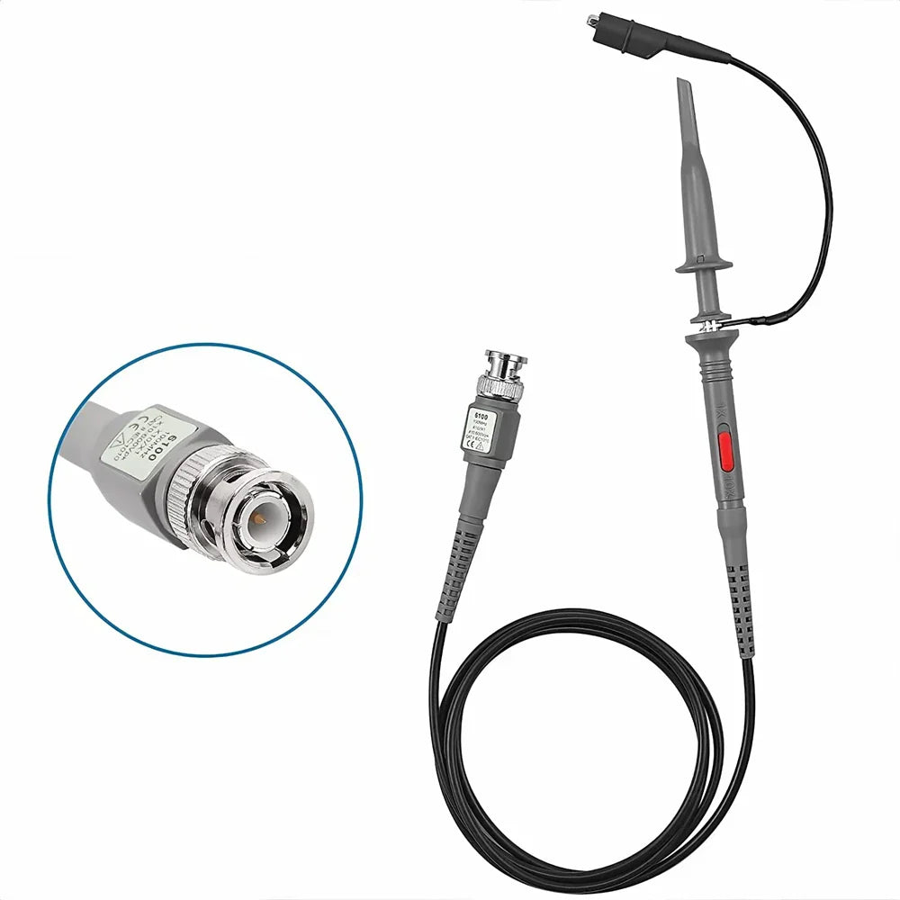 P6100 BNC Oscilloscope Probe Kit – 100MHz 1X/10X High Precision Probes with Alligator Clips & Test Leads