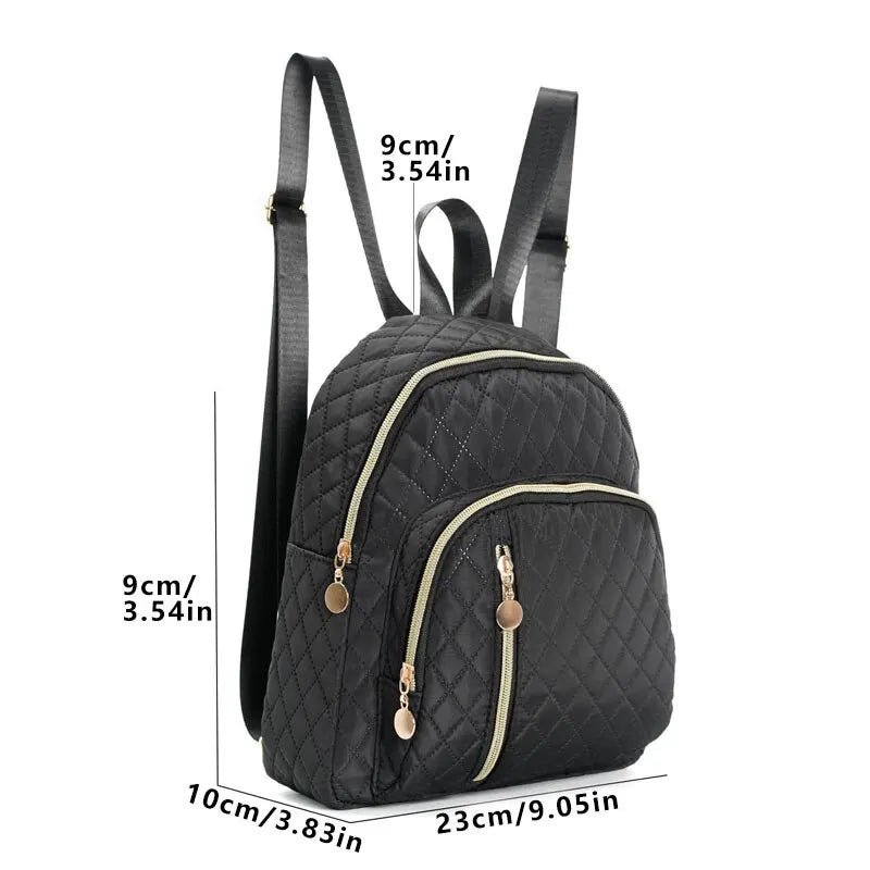 Quilted Pattern Classic Backpack - Stylish and Durable Design