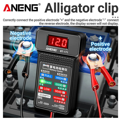 ANENG BT-171 Multifunctional Battery Tester — 12V Auto Repair Diagnostic Tool with LED Display for Electricians