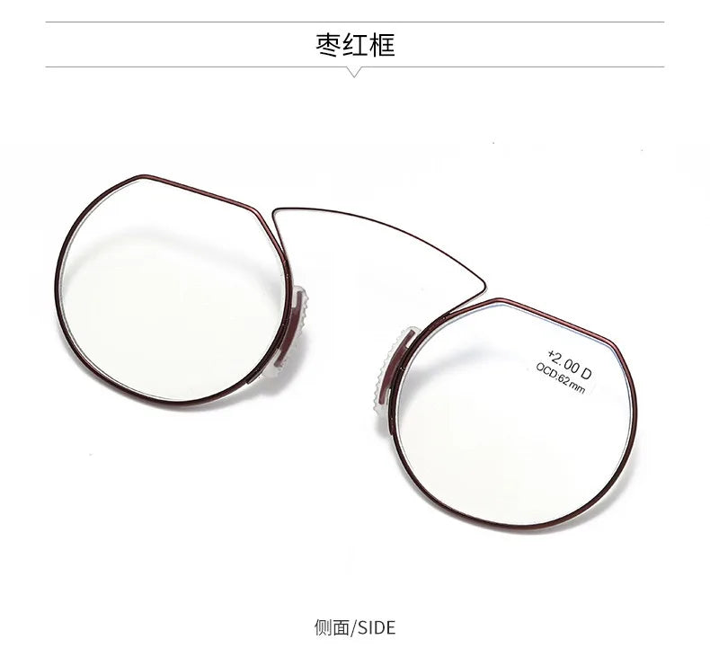 Clip-On Nose Reading Glasses – Anti-Blue Light Presbyopic Eyewear for Men & Women, 1.5 Magnification