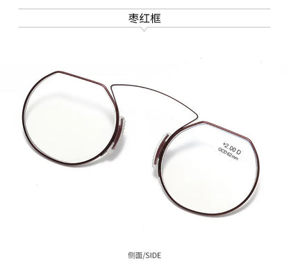 Clip-On Nose Reading Glasses – Anti-Blue Light Presbyopic Eyewear for Men & Women, 1.5 Magnification