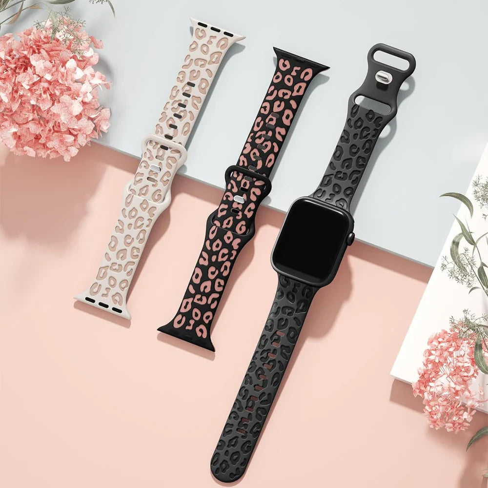 Engraved Silicone Strap for Apple Watch — 40mm-49mm Band Compatible with Series 4-10, SE & Ultra 2