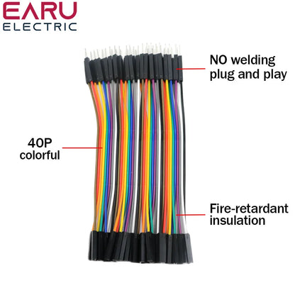 40-Pin Dupont Jumper Wires — 10/20/30cm Male-to-Male, Female-to-Female, Male-to-Female Cable for PCB DIY Kits