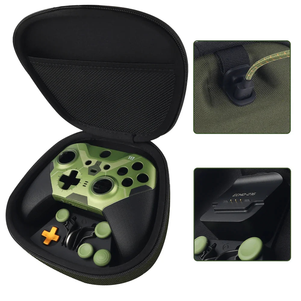 Xbox Elite Series 2 Controller Replacement Housing Shell Kit – Front & Back Case, LB/RB Buttons, Grips & Carry Bag Set