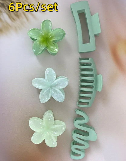 18Pcs Egg Flower Hair Clips | Gradient Candy Color Flowers, Shark Clips for Daily Ponytail Styling