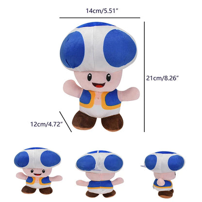 Mario Bros Plush Toys — Yellow, Blue, Red & Green Toad Toadette Stuffed Dolls | Soft Toys Birthday Gift for Kids