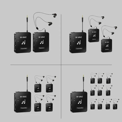 M-vave WP-10 2.4G Wireless Earphone Monitor – Rechargeable Transmitter & Receiver with Volume Button, Supports Stereo & Mono Cuvave