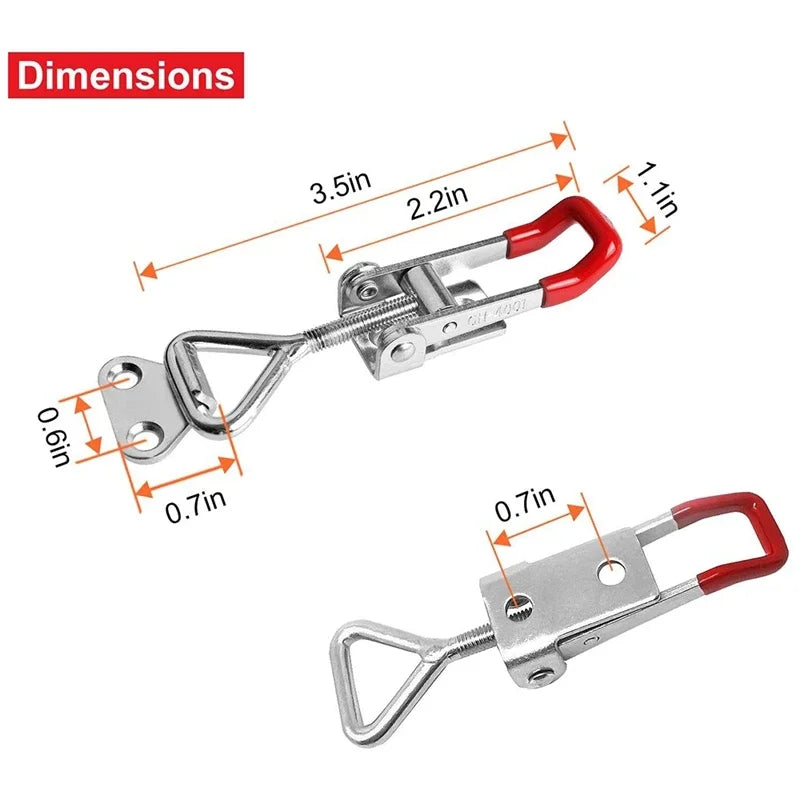 2/4/8/10Pcs Adjustable Toolbox Case - Metal Toggle Latch Clasp, Quick Release Clamp & Anti-Slip Push-Pull Toggle Clamp Tools