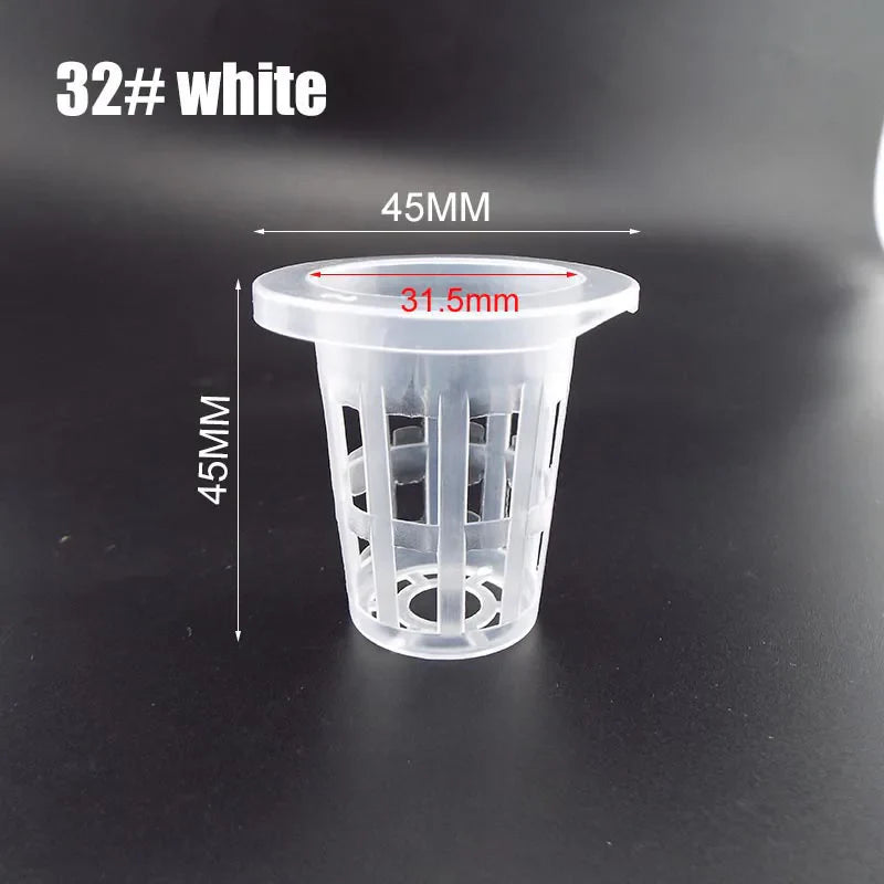 50pcs Hydroponic Mesh Net Baskets — Soilless Plant Nursery Cups for Veggie & Clone Growth