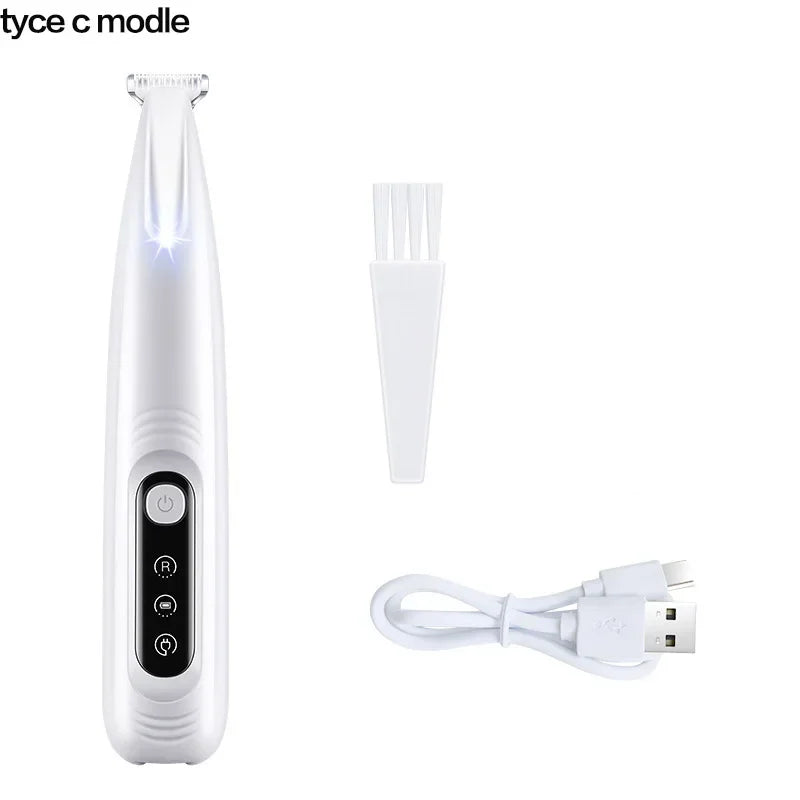 New Dog Paw Trimmer with LED Light – Waterproof Pet Hair Clipper with LED Display & 18mm Wide Blade for Grooming