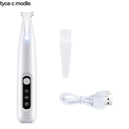 New Dog Paw Trimmer with LED Light – Waterproof Pet Hair Clipper with LED Display & 18mm Wide Blade for Grooming
