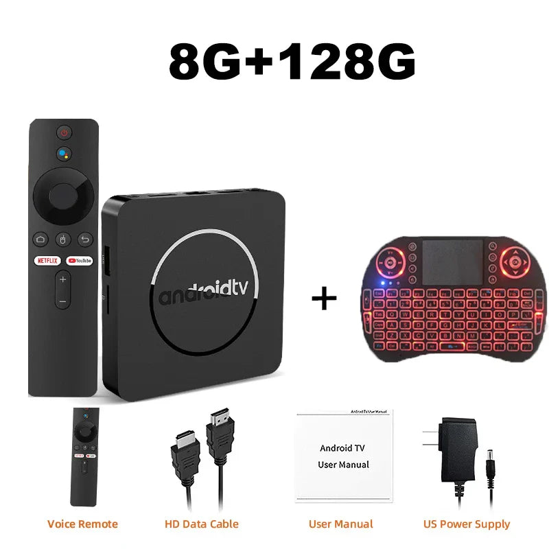 Q10 Android 14 8K Smart TV Box – Allwinner H313, 128GB, Dual WiFi, BT5.0, HDR10+ Media Player with Google Voice Assistant