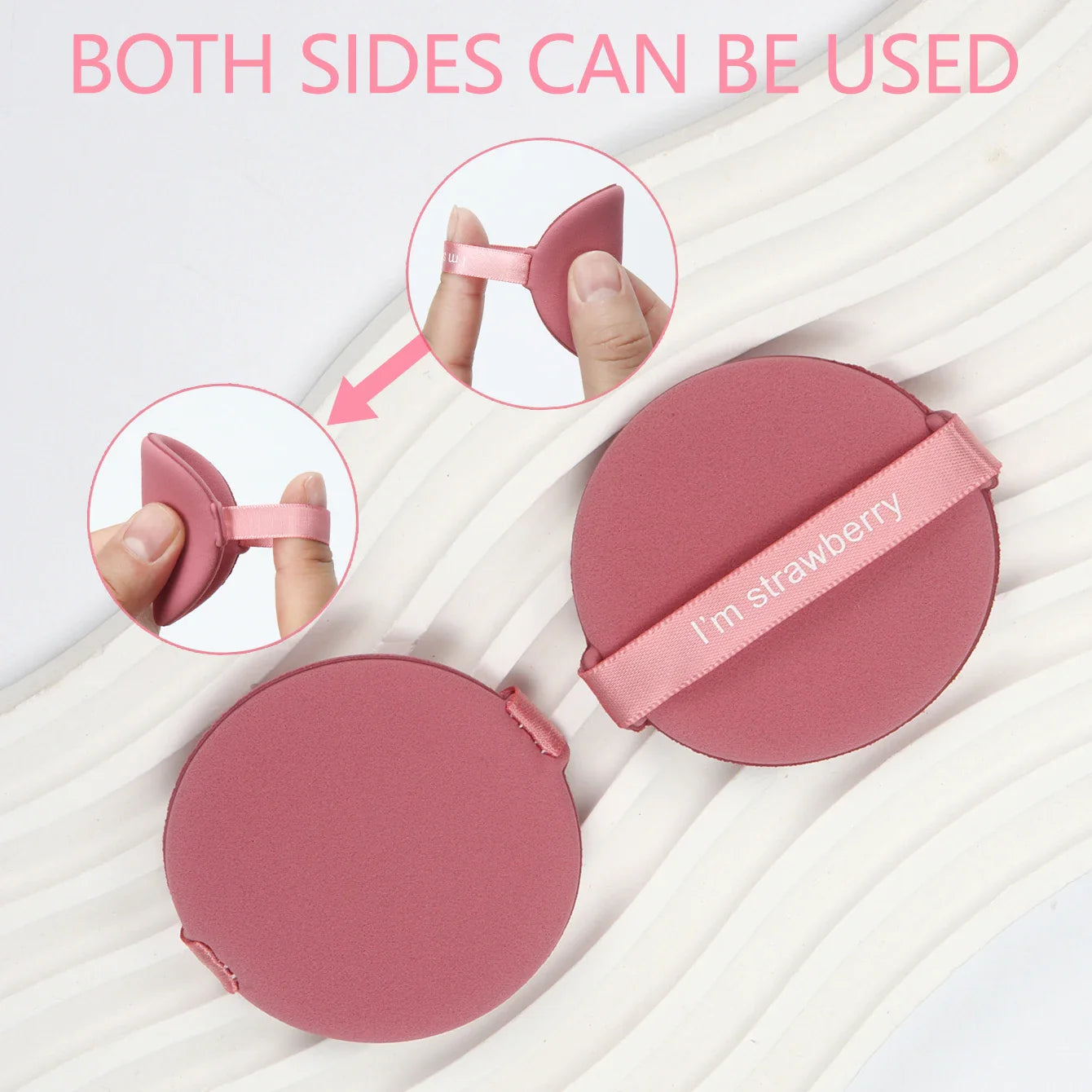 Karsyngirl 7-Pcs Strawberry Cosmetic Puff Set — Double-Sided Soft Makeup Sponges for Powder & Beauty Tools