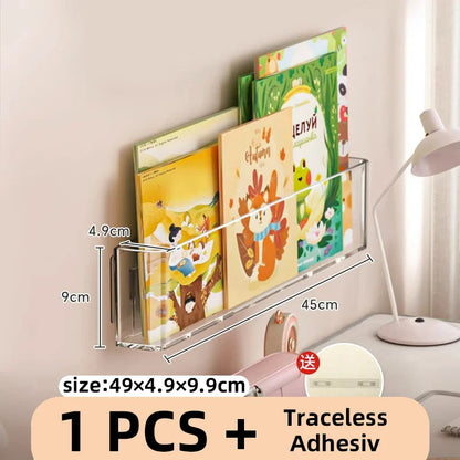 Acrylic Picture Book Display Stand – Wall Hanging Bookshelf for Children's Books, Magazines, and Storage Behind the Door