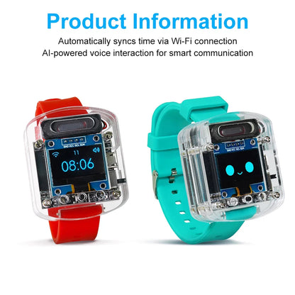 Xiaozhi AI Electronic Voice Watch Kit – ESP32-S3 N16R8 Development Board with OLED Screen for AI Robot