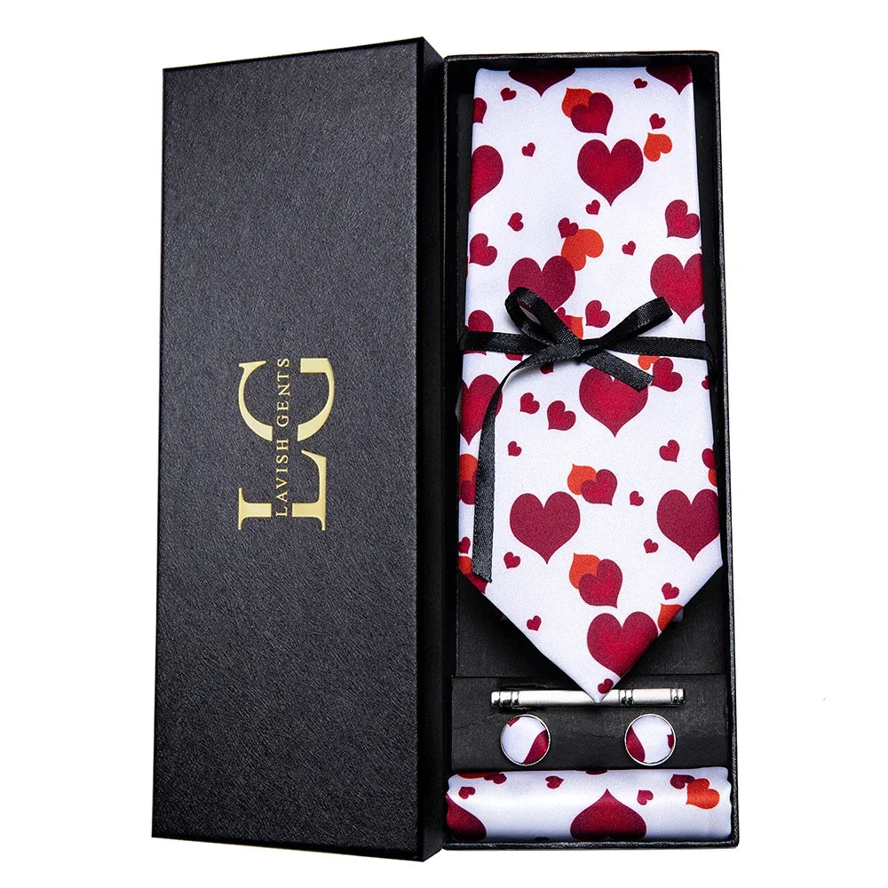 Hi-Tie Luxury Paisley Teal Green Tie Set - Men’s Classic Necktie with Handkerchief & Cufflinks Gift Box for Wedding & Formal Wear