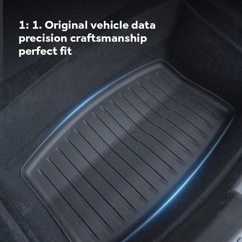 Tesla Model 3 Highland 2024 TPE Trunk Mats – Waterproof Front & Rear Layered Carpet Pads