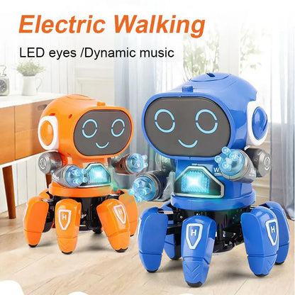 Dance Music Robot Octopus Toy – 6-Claw Spider Vehicle Robot with Lights & Sound, Early Education Birthday Gift for Kids