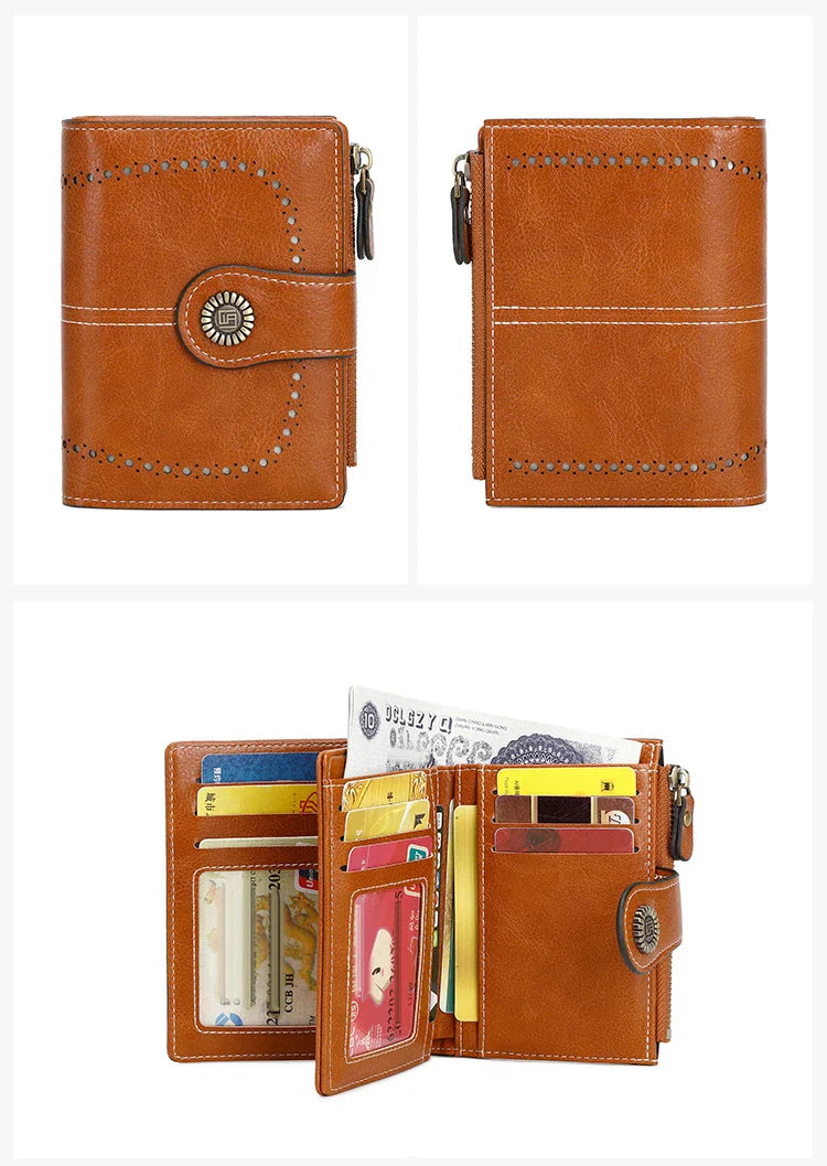 Fashionable Women’s Retro Short Wallet – PU Leather Multifunctional Handbag with Large Capacity, Multi-Card Slot & Coin Pocket