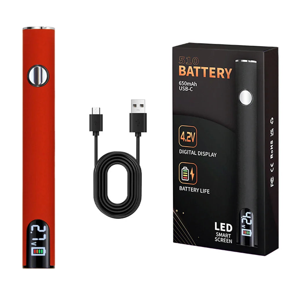 510 Thread 650mAh Smart Battery Pen – USB Rechargeable Mini Power Tool for Cartridge & Soldering Repair Welding Kit