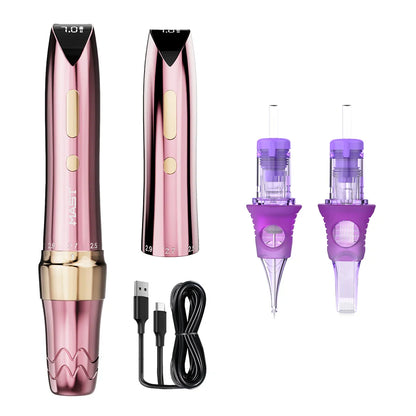 Mast P60 Wireless Tattoo Pen – Permanent Makeup Kit with 2 Batteries & 5 Adjustable Strokes for Eyebrows, Eyeliner & Lips