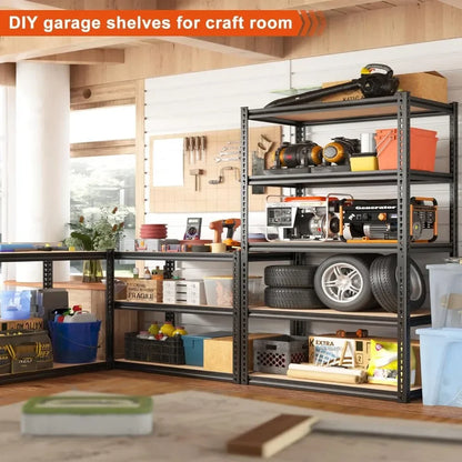 72" Heavy Duty Garage Shelving – 5-Tier Adjustable Metal Storage Shelves, 2000LBS Capacity